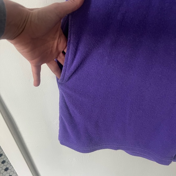 Vintage Purple Terry Cloth Romper 1980’s Purple Jumper 80’s Beach Cover Up - Picture 5 of 8